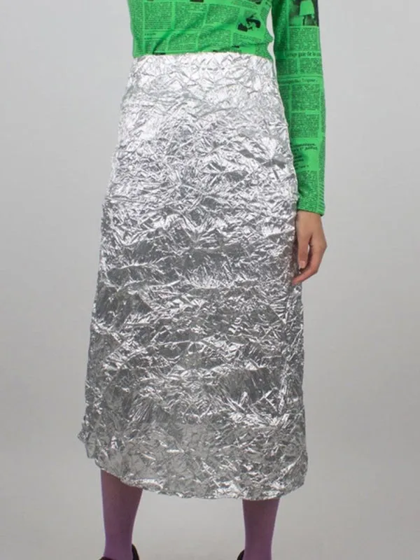 Solid Color A-line Skirts Bottoms
