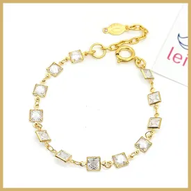 Square Crystal Chain Bracelet