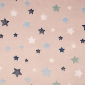 Stars on Pink Cuddle Fleece Fabric