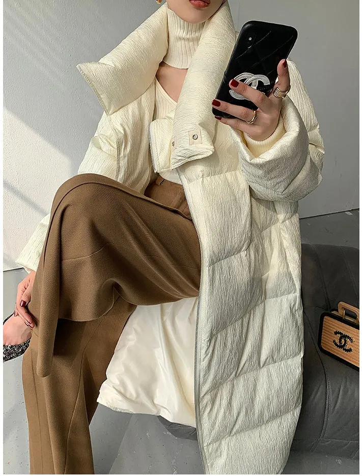 WANXO camel high waist drooping casual pants new straight loose wide leg pants- Tela