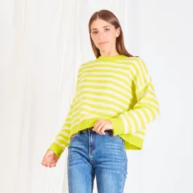 Wholesale striped colorblock knit sweater